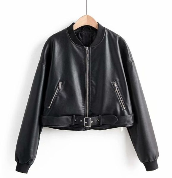 new womens pu leather jacket zipper short design long sleeve fashion black color autumn womens coat
new womens pu leather jacket zipper short design long sleeve fashion black color autumn womens coat