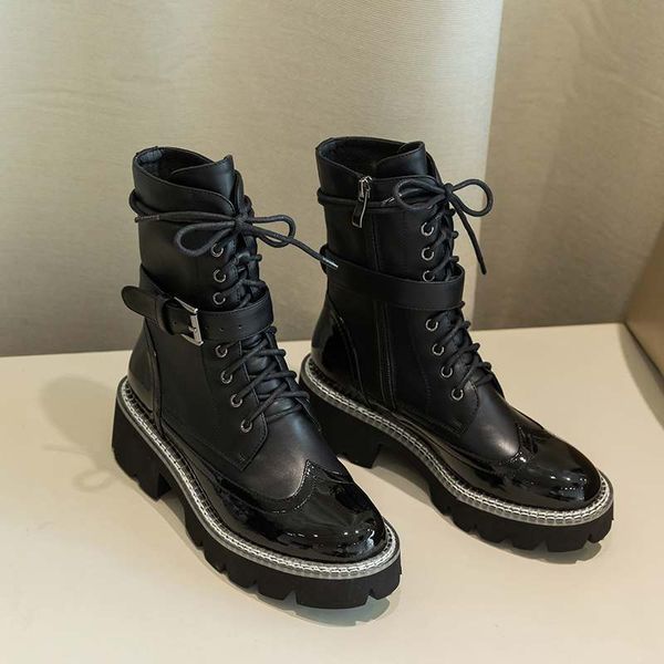krazing pot genuine leather waterproof round toe high heels belt buckle winter women thick bottom lace up ankle boots l78 mx200324, Black
krazing pot genuine leather waterproof round toe high heels belt buckle winter women thick bottom lace up ankle boots l78 mx200324, Black