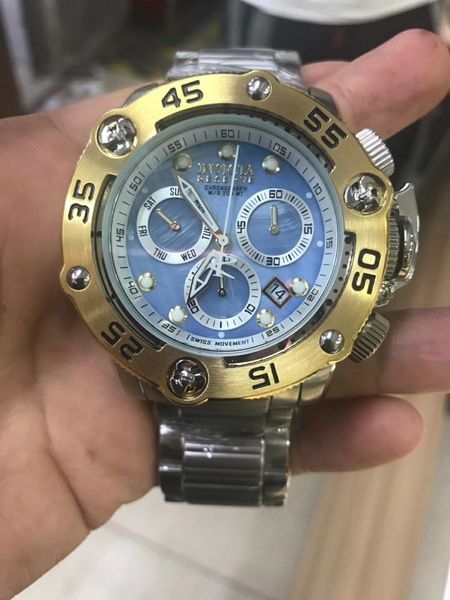 big brand invicta men's fashion watch 28552 steel band waterproof 3 dial 6-pin full function luminous calendar luxury business watch, Slivery;brown
big brand invicta men's fashion watch 28552 steel band waterproof 3 dial 6-pin full function luminous calendar luxury business watch, Slivery;brown