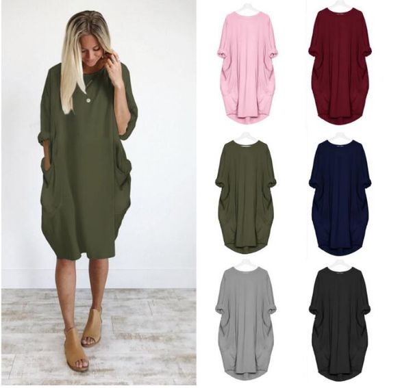 autumn womens ddresses pocket loose dress ladies crew neck casual long girl dress female fashion big vestido, Black;gray
autumn womens ddresses pocket loose dress ladies crew neck casual long girl dress female fashion big vestido, Black;gray