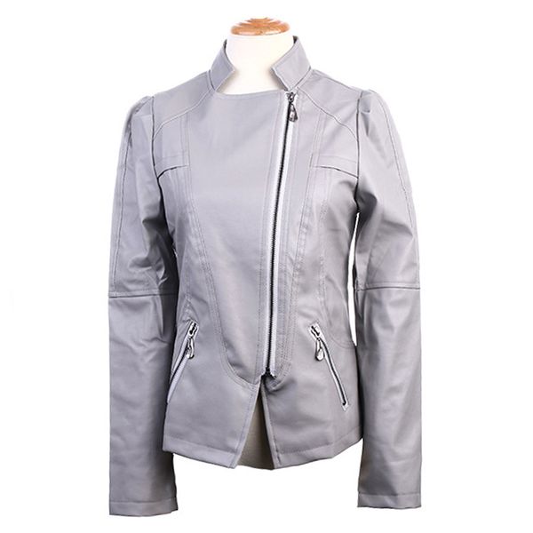 stand collar 2019 women autumn leather jacket asymmetric zipper long sleeve female outwear coat ladies casual jackets, Black
stand collar 2019 women autumn leather jacket asymmetric zipper long sleeve female outwear coat ladies casual jackets, Black