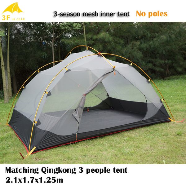 3f ul gear ultra-light 3 people versatile mesh tent qingkong tent matching for weather or summer 3-season/4-season
3f ul gear ultra-light 3 people versatile mesh tent qingkong tent matching for weather or summer 3-season/4-season