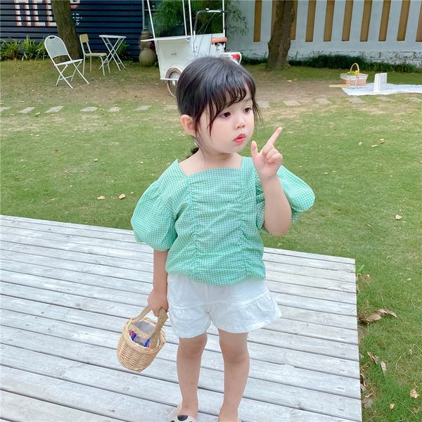 xy.kids hipster girl green square french square collar bubble sleeve short doll sleeve doll shirt, White;black
xy.kids hipster girl green square french square collar bubble sleeve short doll sleeve doll shirt, White;black