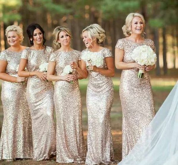 2019 modest mermaid rose gold bridesmaid dress real picture gold sequined backless formal party prom evening dress in stock, White;pink
2019 modest mermaid rose gold bridesmaid dress real picture gold sequined backless formal party prom evening dress in stock, White;pink