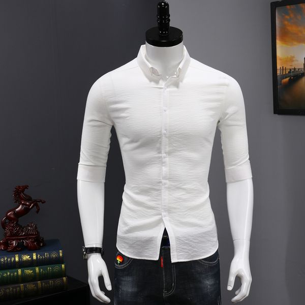 men's dress shirts mens striped cotton slim fit shirt black summer half sleeve fashion korean style size l xl xxl xxxl, White;black
men's dress shirts mens striped cotton slim fit shirt black summer half sleeve fashion korean style size l xl xxl xxxl, White;black