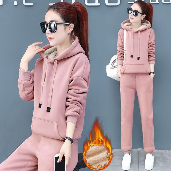women sportswear winter thickness fleece loose hoodie sweatshirt+pant running jogger casual fitness gym set sport suit tracksuit, Black;blue
women sportswear winter thickness fleece loose hoodie sweatshirt+pant running jogger casual fitness gym set sport suit tracksuit, Black;blue