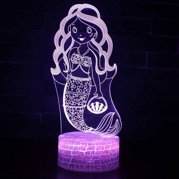 mermaid theme 3d lamp led night light 7 color change touch mood lamp christmas present dropshippping 
mermaid theme 3d lamp led night light 7 color change touch mood lamp christmas present dropshippping
