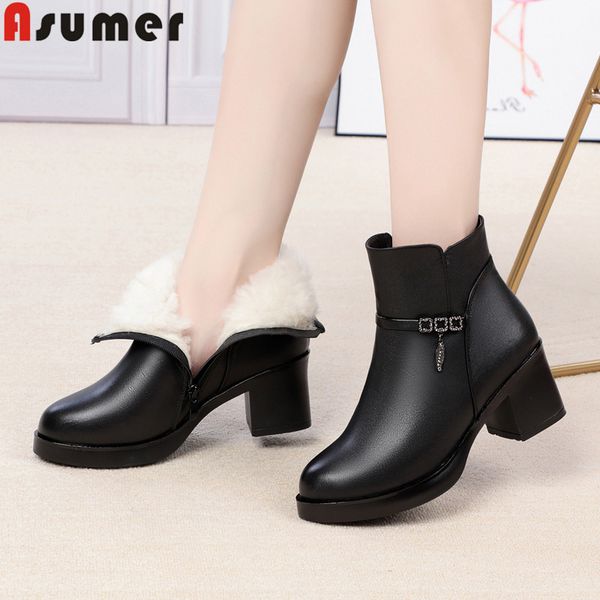 asumer 2020 new ankle boots for women round toe keep warm snow boots comfortable natural sheep wool women winter big size, Black
asumer 2020 new ankle boots for women round toe keep warm snow boots comfortable natural sheep wool women winter big size, Black