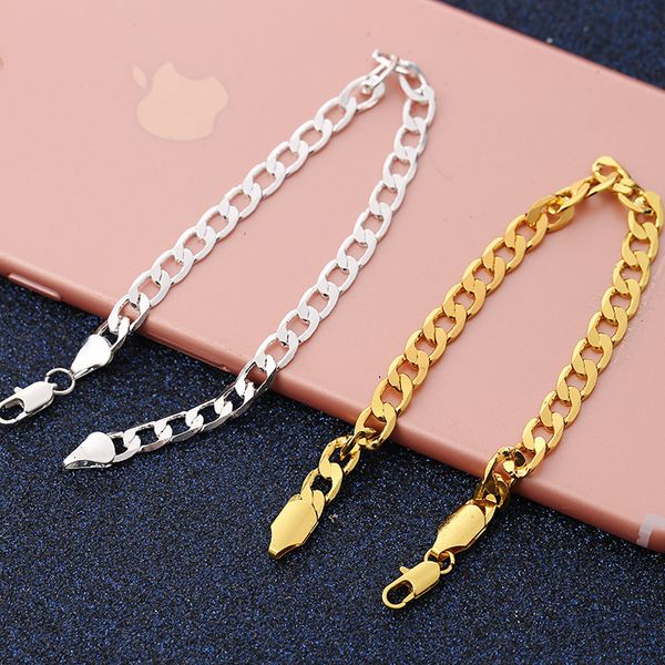 new trendy men gift gold plated snake chain charm bracelet 5 pcs wholesale, Golden;silver
new trendy men gift gold plated snake chain charm bracelet 5 pcs wholesale, Golden;silver