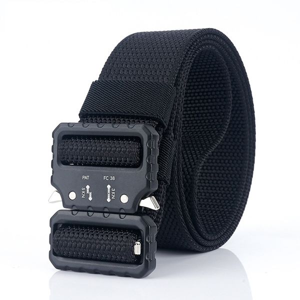 1.5 in new army nylon canvas outdoor casual tactical belt with metal buckle adjustable heavy duty training waist belt hunting accessories, Black;green 
1.5 in new army nylon canvas outdoor casual tactical belt with metal buckle adjustable heavy duty training waist belt hunting accessories, Black;green