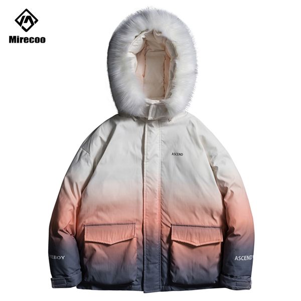 gradient color padded puffer parka jackets streetwear hip hop winter fur collar jacket punk rock parkas hipster coats couple, Black
gradient color padded puffer parka jackets streetwear hip hop winter fur collar jacket punk rock parkas hipster coats couple, Black