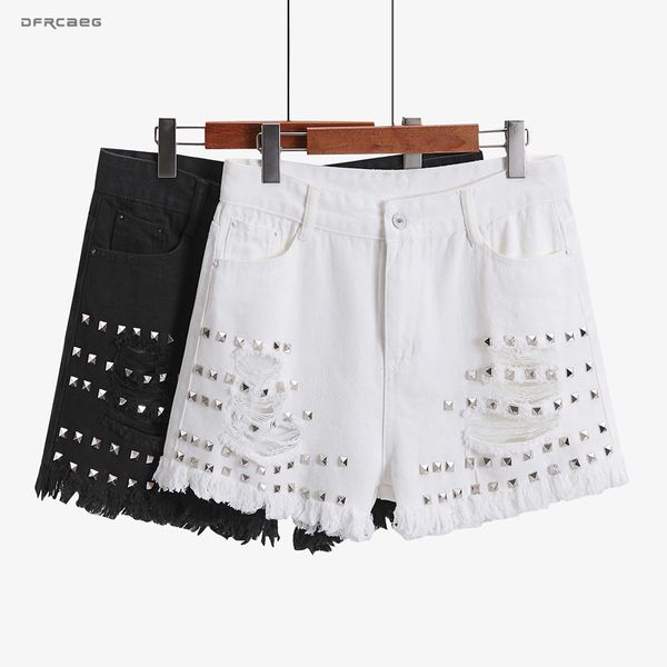 5xl black white plus size women denim shorts with rivet 2019 summer high waist hole shorts jeans female loose jeans woman, White;black
5xl black white plus size women denim shorts with rivet 2019 summer high waist hole shorts jeans female loose jeans woman, White;black