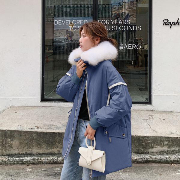 2019 new style women's dress winter mid-length women's cotton padded clothing korean-style origional design cotton coat, Blue;black
2019 new style women's dress winter mid-length women's cotton padded clothing korean-style origional design cotton coat, Blue;black