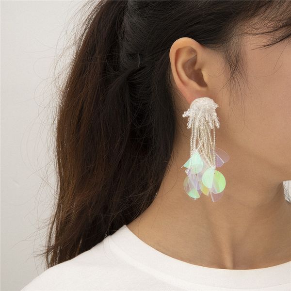 5pcs/lot european long pattern jellyfish earrings beads tassels paillette handmade earring for women dress up dangle ear jewelry wholesale, Silver
5pcs/lot european long pattern jellyfish earrings beads tassels paillette handmade earring for women dress up dangle ear jewelry wholesale, Silver