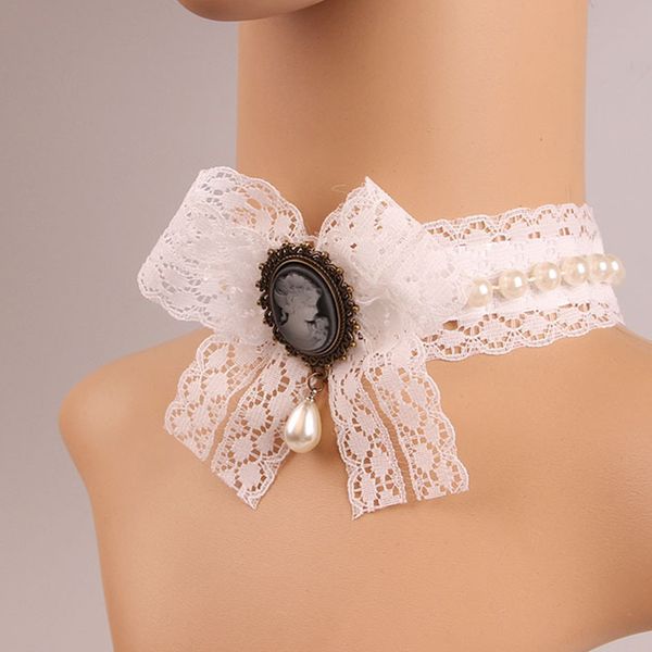 fashion white sweet lace bow pearl portrait print women necklace elegant vintage victorian wedding bride luxury chocker jewelry, Golden;silver
fashion white sweet lace bow pearl portrait print women necklace elegant vintage victorian wedding bride luxury chocker jewelry, Golden;silver