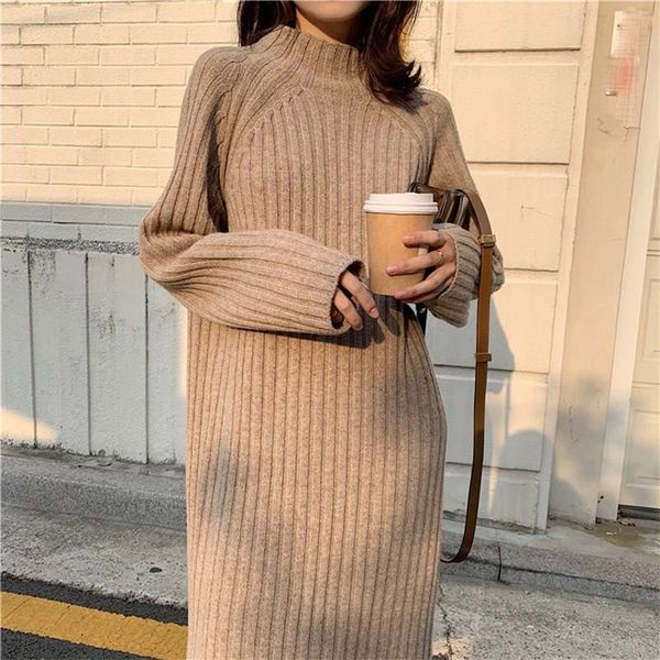 2019 women winter turtleneck long sweater dress long sleeve bottoming dress straight elegant loose knitted midi, Black;gray
2019 women winter turtleneck long sweater dress long sleeve bottoming dress straight elegant loose knitted midi, Black;gray