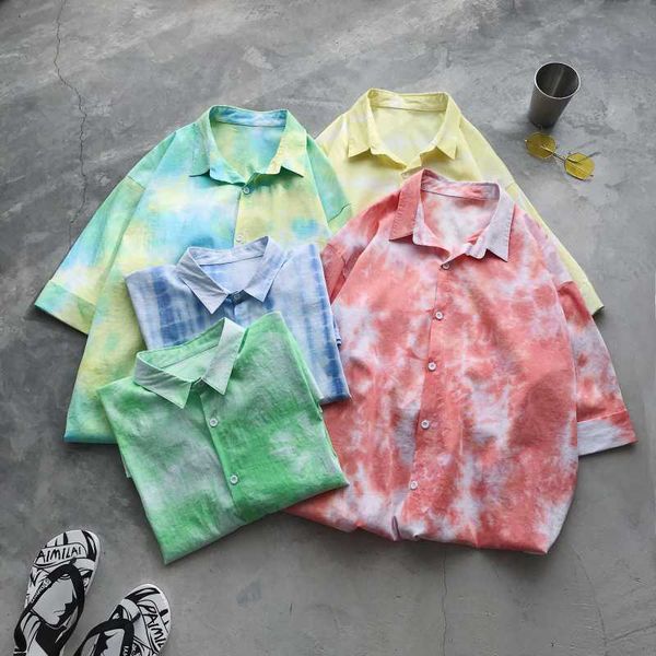 summer tie-dye shirt men's fashion printed casual shirt men streetwear society men wild loose short-sleeved s-2xl, White;black
summer tie-dye shirt men's fashion printed casual shirt men streetwear society men wild loose short-sleeved s-2xl, White;black