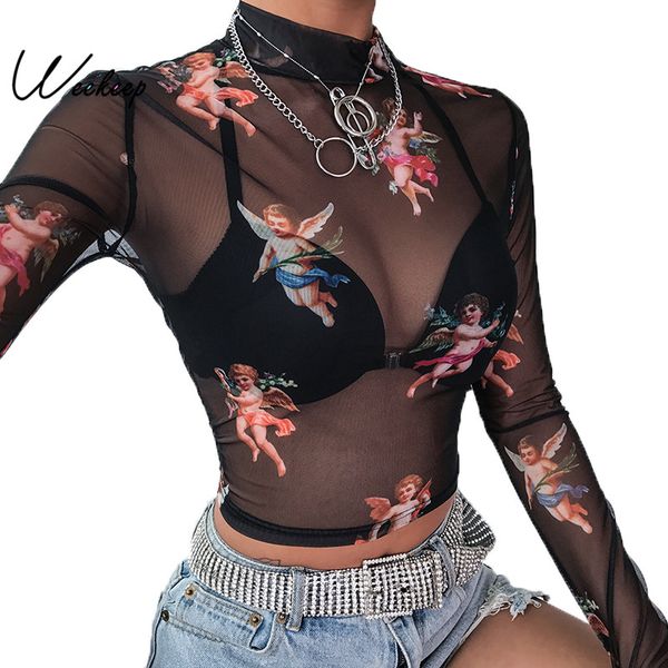 weekeep transparent bodycon long sleeve t shirt women turtleneck angel print cropped tshirt 2020 summer streetwear crop top, White
weekeep transparent bodycon long sleeve t shirt women turtleneck angel print cropped tshirt 2020 summer streetwear crop top, White