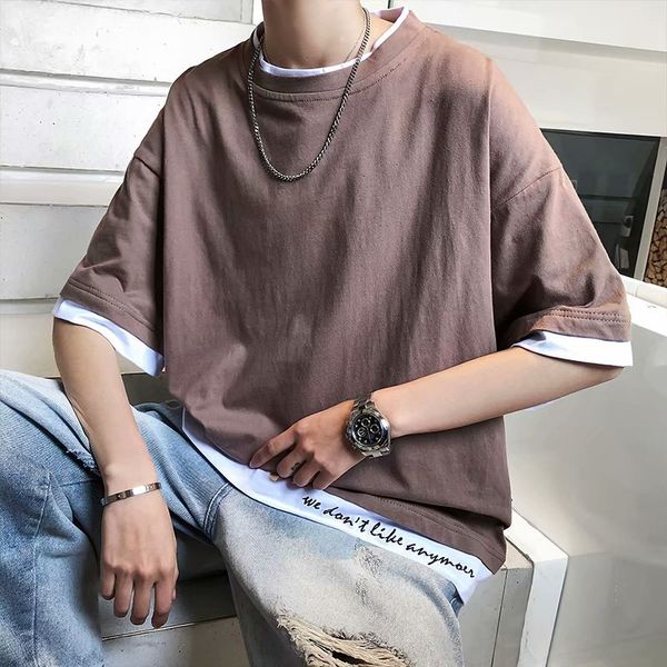 2020 summer solid mens half sleeve tees japan streetwear patchwork man's hip hop harajuku t-shirt 3xl, White;black
2020 summer solid mens half sleeve tees japan streetwear patchwork man's hip hop harajuku t-shirt 3xl, White;black