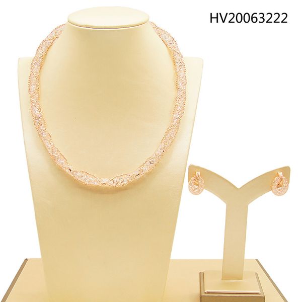 yulaili trendy rose gold color choker necklace stud earrings for women dubai jewelry sets ladies party accessories, Black
yulaili trendy rose gold color choker necklace stud earrings for women dubai jewelry sets ladies party accessories, Black