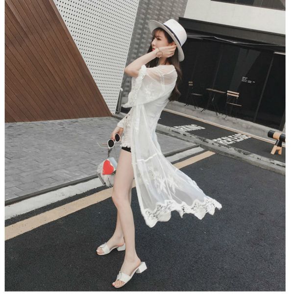 forerun lange kimono jas wit kant overhemd transparante zomer vest badpak vrouwen flare mouwen lange mesh, White
forerun lange kimono jas wit kant overhemd transparante zomer vest badpak vrouwen flare mouwen lange mesh, White