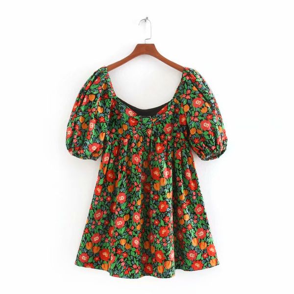 2020 new women vintage square collar flower print casual loose dress female lantern sleeve pleats vestidos chic dresses ds3807, Black;gray
2020 new women vintage square collar flower print casual loose dress female lantern sleeve pleats vestidos chic dresses ds3807, Black;gray