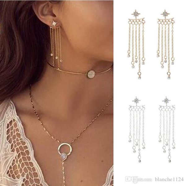 popular style crystal star earrings for women shining diamond tassel dangle chandelier ear cuff sterling silver gold jewelry earrings
popular style crystal star earrings for women shining diamond tassel dangle chandelier ear cuff sterling silver gold jewelry earrings