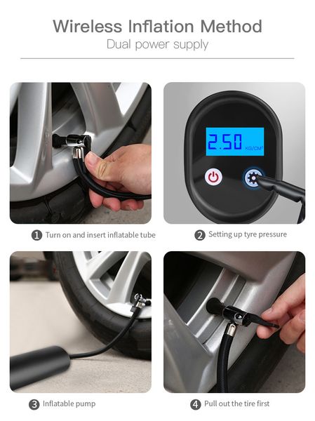 car tire inflator wireless air compressor digital display air pump auto air pump for car motorcycle led light tire pump portable
car tire inflator wireless air compressor digital display air pump auto air pump for car motorcycle led light tire pump portable