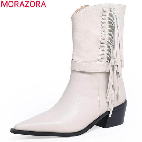 morazora 2020 new arrival women ankle boots genuine leather boots tassel fashion casual shoes women motorcycle, Black
morazora 2020 new arrival women ankle boots genuine leather boots tassel fashion casual shoes women motorcycle, Black