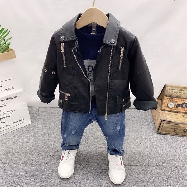 children spring and autumn boys clothes cartoon kids boy clothing set boys faux leather coat, knit sweater, jeans cotton 2-6year, White
children spring and autumn boys clothes cartoon kids boy clothing set boys faux leather coat, knit sweater, jeans cotton 2-6year, White