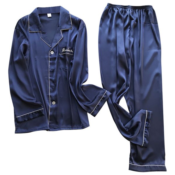 muqgew men home suit pajamas for men summer simulation silk pajamas lingerie plus size long sleeve long sleep pants set#g4, Black;brown
muqgew men home suit pajamas for men summer simulation silk pajamas lingerie plus size long sleeve long sleep pants set#g4, Black;brown