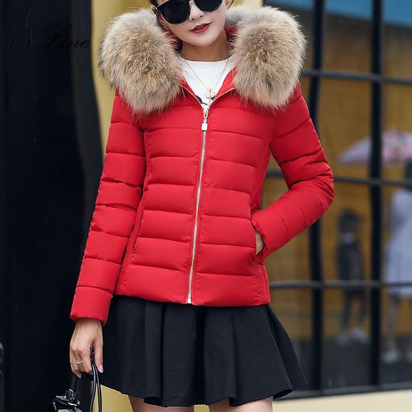 ssline 2019 new winter parka coat womens cotton short slim cotton female jacket parkas with a hood large faux fur collar coat, Black
ssline 2019 new winter parka coat womens cotton short slim cotton female jacket parkas with a hood large faux fur collar coat, Black
