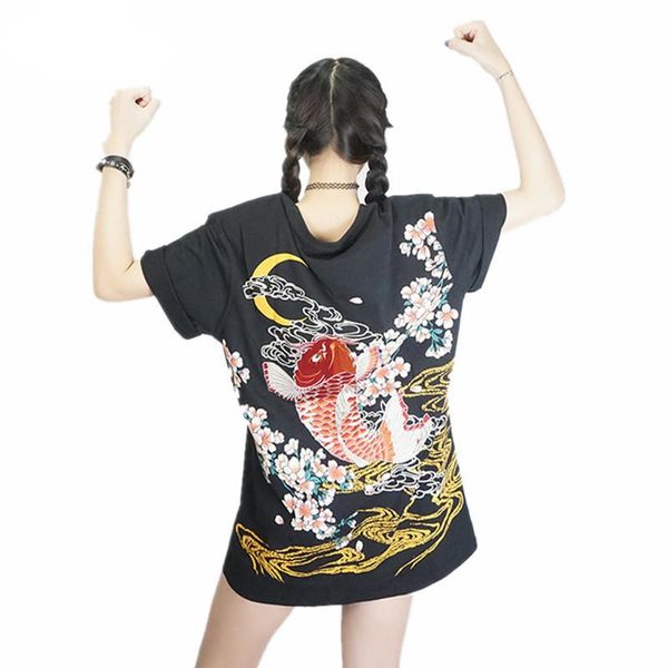 o-neck punk funk rock t-shirt harajuku japan yokosuka embroidery dragon and koi baseball uniform fashion vintage shirt female trend, White
o-neck punk funk rock t-shirt harajuku japan yokosuka embroidery dragon and koi baseball uniform fashion vintage shirt female trend, White