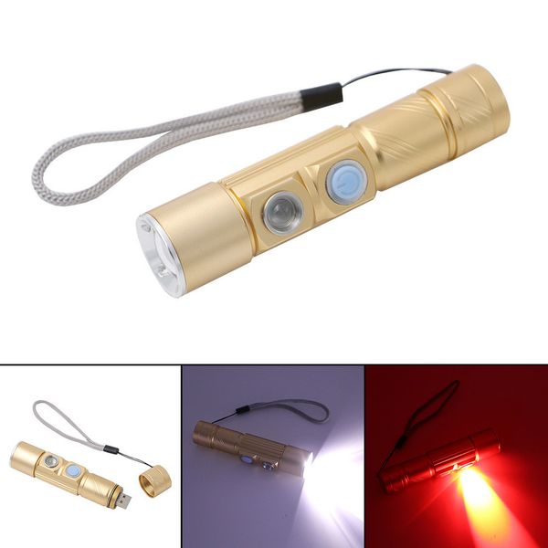 new pattern led aluminium alloy light flashlight outdoors waterproof usb built-in charge red white light mini- small flashlight
new pattern led aluminium alloy light flashlight outdoors waterproof usb built-in charge red white light mini- small flashlight