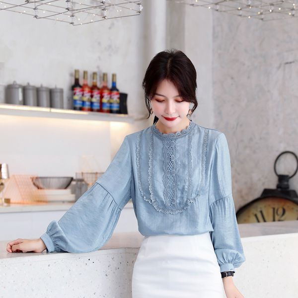 blue blouse women fashion high neck lace lantern patchwork lantern sleeve female blouse 2019 blusas chemisier ali17, White
blue blouse women fashion high neck lace lantern patchwork lantern sleeve female blouse 2019 blusas chemisier ali17, White