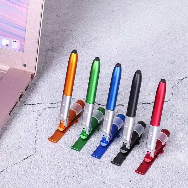 13.5cm 4-in-1 Universal Mini Capacitive Pen With Led For Tablet Cellphone Folding Ballpoint Pen Screen Stylus Touch Pen