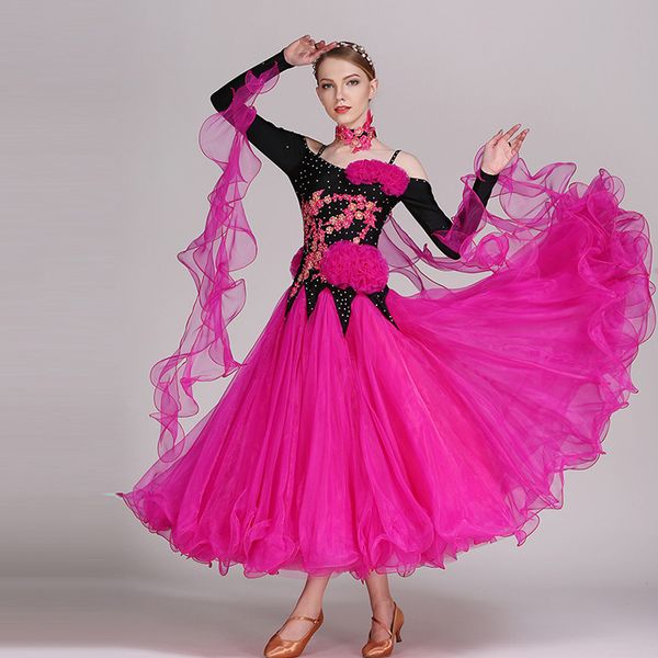 stage wear rose red green ballroom dance competition dresses waltz dress fringe luminous costumes standard, Black;red
stage wear rose red green ballroom dance competition dresses waltz dress fringe luminous costumes standard, Black;red