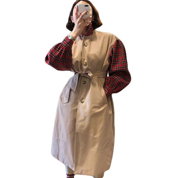 2019 women windbreaker casual cotton fashion coats korean style trench coat for women plaid stitching new autumn, Tan;black
2019 women windbreaker casual cotton fashion coats korean style trench coat for women plaid stitching new autumn, Tan;black