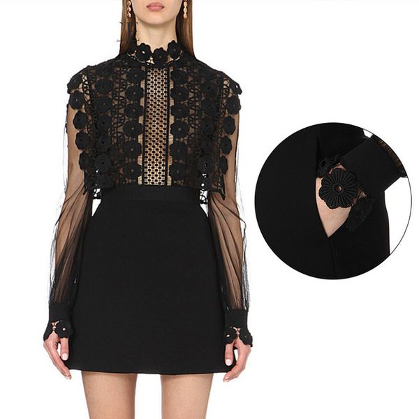 fashion-new 18ss summer fashion designer runway crochet hook flower lace hollow out casual party dress mini female vestido, Black;gray
fashion-new 18ss summer fashion designer runway crochet hook flower lace hollow out casual party dress mini female vestido, Black;gray