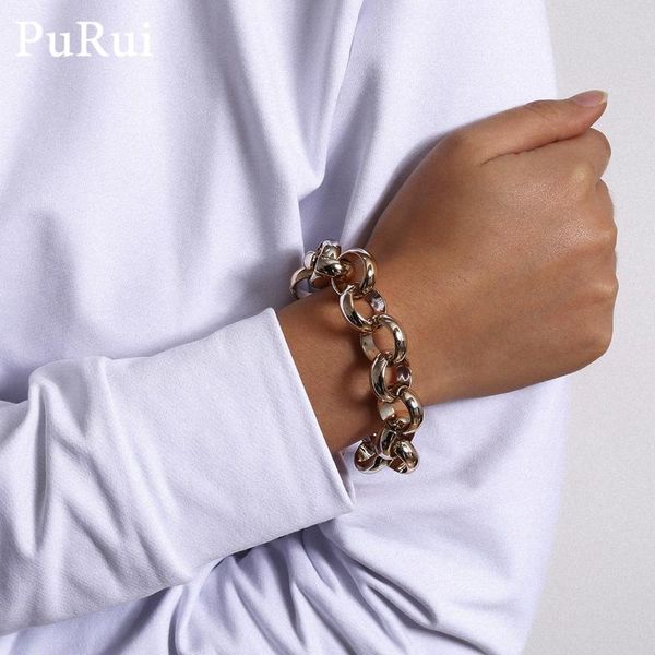 purui punk curb cuban chian bracelets for women men miami boho thick metal gold color charm bracelets bangles fashion jewelry, Black
purui punk curb cuban chian bracelets for women men miami boho thick metal gold color charm bracelets bangles fashion jewelry, Black