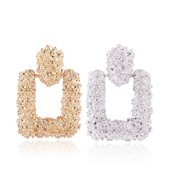 fashion jewelry vintage earrings for women gold color geometric statement earring texture metal drop eardrop hanging, Silver
fashion jewelry vintage earrings for women gold color geometric statement earring texture metal drop eardrop hanging, Silver