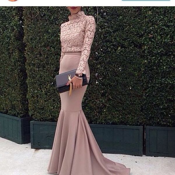 vestidos de fiesta 2019 saudi arabia dubai muslim evening dresses high neck mermaid sheer long sleeves lace prom dress party gowns, Black;red
vestidos de fiesta 2019 saudi arabia dubai muslim evening dresses high neck mermaid sheer long sleeves lace prom dress party gowns, Black;red