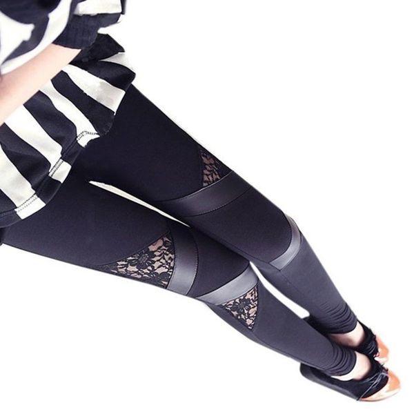 charming warm lace leggings skinny stretch pants for whole seasons triangular lace pu leather leggings, Black
charming warm lace leggings skinny stretch pants for whole seasons triangular lace pu leather leggings, Black
