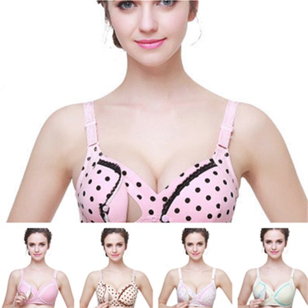 maternity nursing bra front opening button bras wireless vest crop full cup breast feeding bra push up female anti droop underwear, White 
maternity nursing bra front opening button bras wireless vest crop full cup breast feeding bra push up female anti droop underwear, White