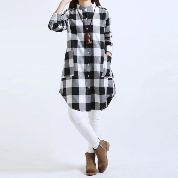 2020 new plaid dress women long sleeve loose casual cotton linen mini dress with pockets vestido de festa hot, Black;gray
2020 new plaid dress women long sleeve loose casual cotton linen mini dress with pockets vestido de festa hot, Black;gray