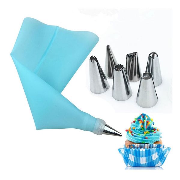 8 pcs/set silicone kitchen accessories icing piping cream pink pastry bag + 6 stainless steel nozzle diy cake decorating tips other bakeware
8 pcs/set silicone kitchen accessories icing piping cream pink pastry bag + 6 stainless steel nozzle diy cake decorating tips other bakeware
