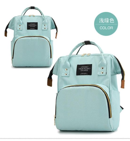 Solid Backpack School Travel Bag Double Shoulder Bag Multi-function Large Capacity Canvas Backpack Women Mummy Maternal