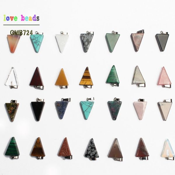 10/30/50pcs natural stone triangle pendants pendulum crystal fluorite opalite chakra healing reiki beads random 15*20mm, Silver
10/30/50pcs natural stone triangle pendants pendulum crystal fluorite opalite chakra healing reiki beads random 15*20mm, Silver