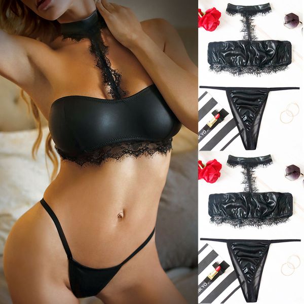 new style women's exotic sets lingerie leather lace solid bra panties set underwear sleepwear halter fashion 2019, Red;black
new style women's exotic sets lingerie leather lace solid bra panties set underwear sleepwear halter fashion 2019, Red;black