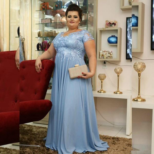 elegant plus size mother of the bride dress sky blue short sleeves lace floor length chiffon women formal groom party dress, Black;red
elegant plus size mother of the bride dress sky blue short sleeves lace floor length chiffon women formal groom party dress, Black;red